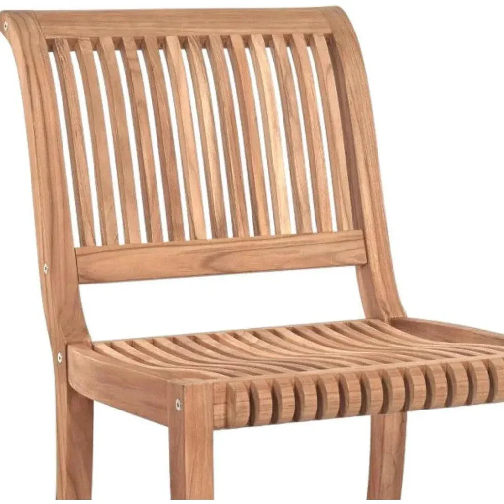Palm 5 - Piece Round Teak Outdoor Dining Set - LOOMLAN - HiTeak - Outdoor Dining Sets