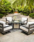 Palm Beach Poly Lumber Fire Pit Table Set Club Chairs - LOOMLAN - Breezesta - Outdoor Lounge Sets