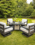 Palm Beach Poly Lumber Fire Pit Table Set Club Chairs - LOOMLAN - Breezesta - Outdoor Lounge Sets