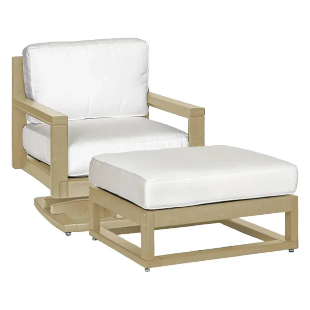Palm Beach Poly Lumber Rocker Chair & Ottoman Set - LOOMLAN - Breezesta - Outdoor Lounge Sets