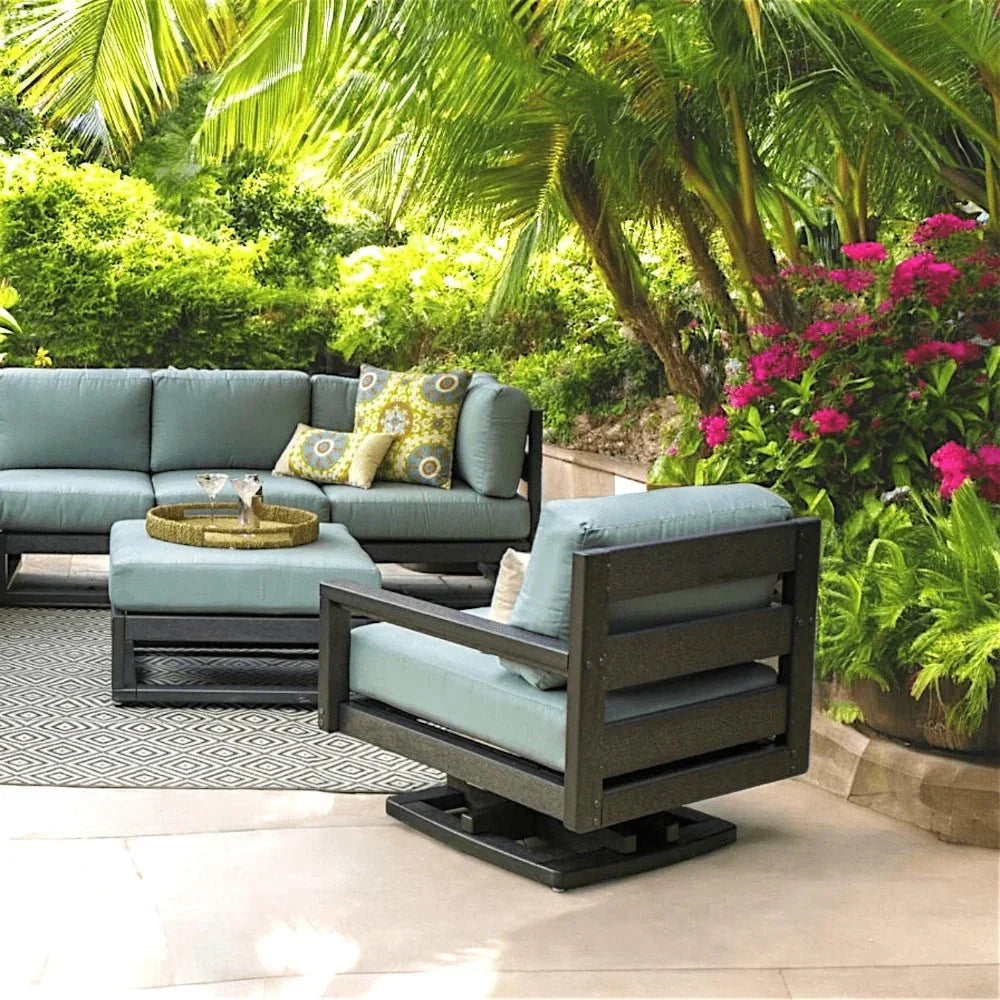 Palm Beach Poly Outdoor Swivel Rocker Chair Sunbrella - LOOMLAN - Breezesta - Outdoor Lounge Chairs