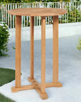 Palm Round Outdoor Bar Height Bistro Table - LOOMLAN - HiTeak - Outdoor Coffee Tables