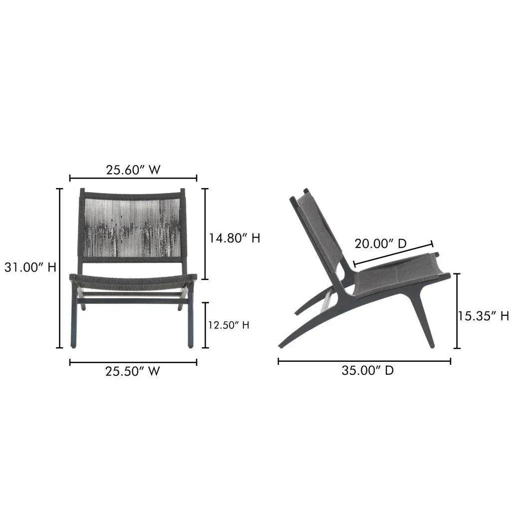 Palma Teak Weather - Resistant Outdoor Lounge Chair - LOOMLAN - Moe&#39;s Home - Outdoor Lounge Chairs