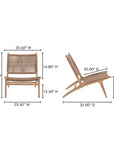 Palma Teak Weather - Resistant Outdoor Lounge Chair - LOOMLAN - Moe's Home - Outdoor Lounge Chairs