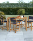 Pearl 5 - Piece Counter Height Teak Outdoor Set - LOOMLAN - HiTeak - Outdoor Counter Dining Sets