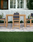 Pearl 5 - Piece Counter Height Teak Outdoor Set - LOOMLAN - HiTeak - Outdoor Counter Dining Sets