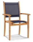 Pearl Stacking Teak Outdoor Dining Armchair 4PC - LOOMLAN - HiTeak - Outdoor Dining Chairs