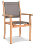 Pearl Stacking Teak Outdoor Dining Armchair 4PC - LOOMLAN - HiTeak - Outdoor Dining Chairs