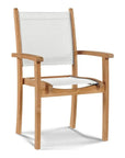 Pearl Stacking Teak Outdoor Dining Armchair 4PC - LOOMLAN - HiTeak - Outdoor Dining Chairs
