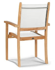 Pearl Stacking Teak Outdoor Dining Armchair 4PC - LOOMLAN - HiTeak - Outdoor Dining Chairs