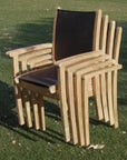 Pearl Stacking Teak Outdoor Dining Armchair 4PC - LOOMLAN - HiTeak - Outdoor Dining Chairs