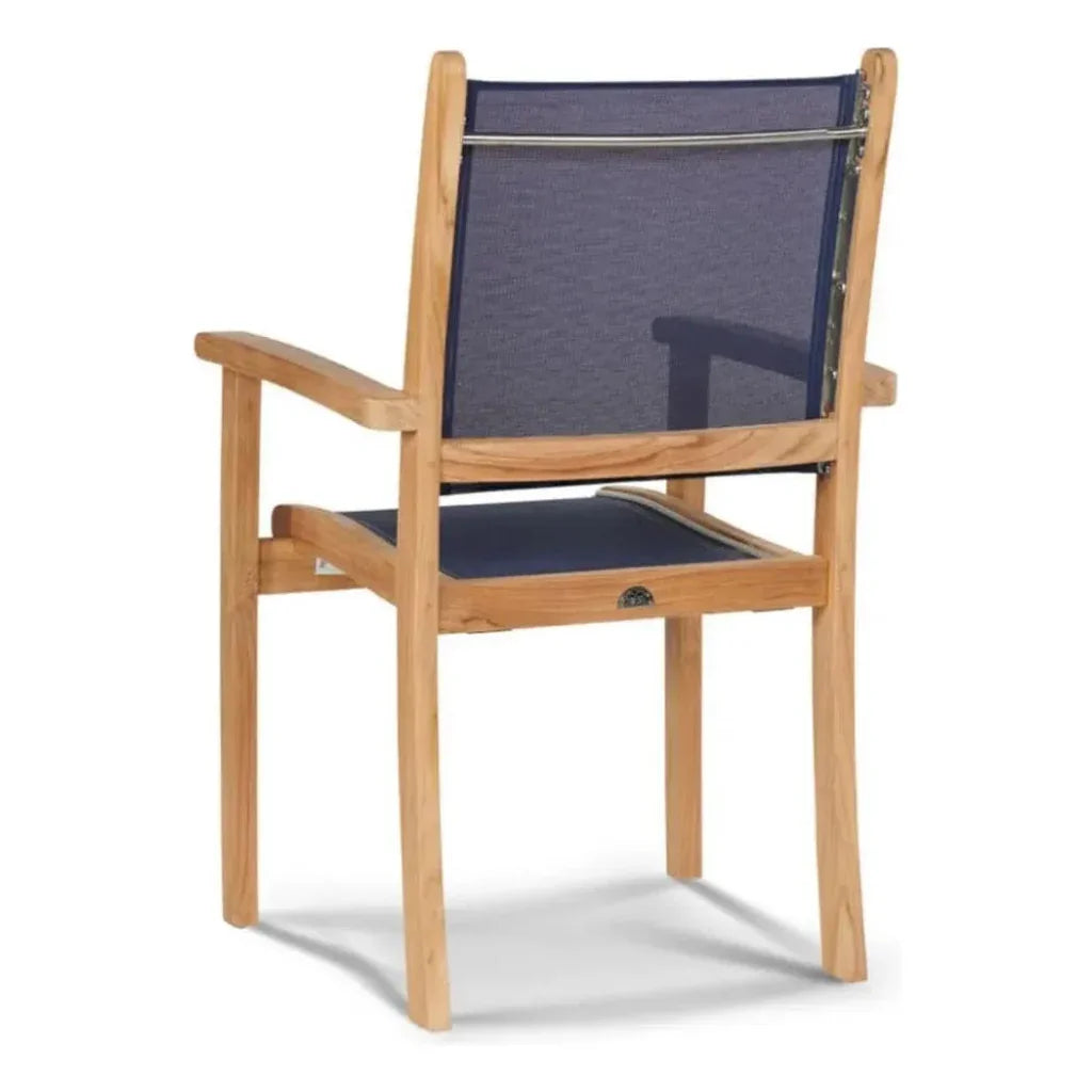 Pearl Stacking Teak Outdoor Dining Armchair 4PC - LOOMLAN - HiTeak - Outdoor Dining Chairs