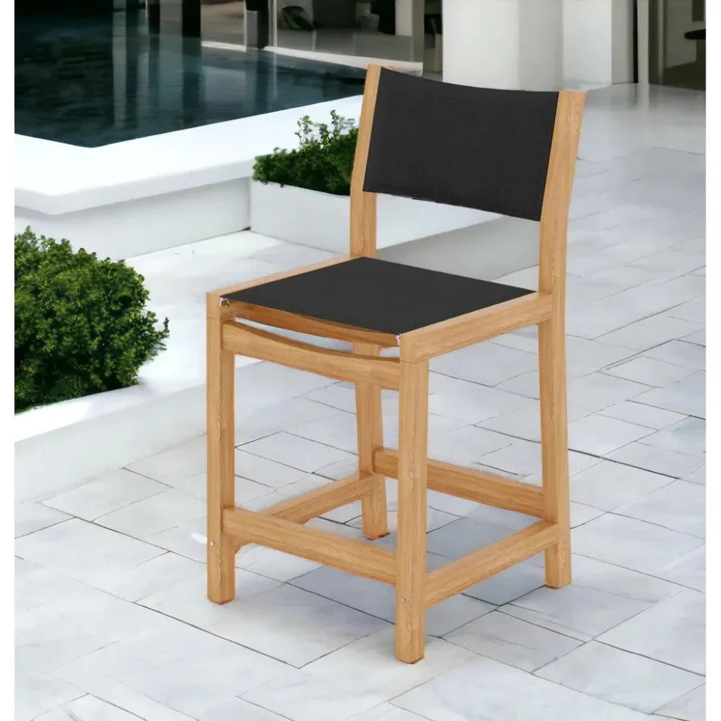 Pearl Teak Outdoor Counter Height Stool - LOOMLAN - HiTeak - Outdoor Counter Stools