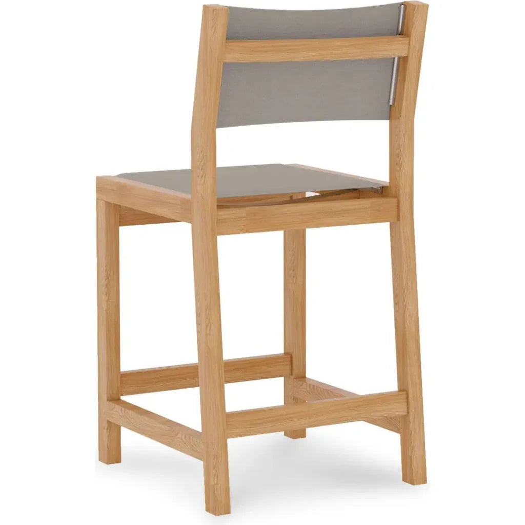 Pearl Teak Outdoor Counter Height Stool - LOOMLAN - HiTeak - Outdoor Counter Stools
