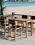 Pearl Teak Patio Counter Height Dining Set 5PC - LOOMLAN - HiTeak - Outdoor Dining Sets