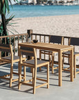 Pearl Teak Patio Counter Height Dining Set 5PC - LOOMLAN - HiTeak - Outdoor Dining Sets