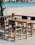 Pearl Teak Patio Counter Height Dining Set 5PC - LOOMLAN - HiTeak - Outdoor Dining Sets
