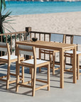 Pearl Teak Patio Counter Height Dining Set 5PC - LOOMLAN - HiTeak - Outdoor Dining Sets