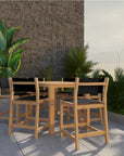 Pearl Teak Patio Counter Height Dining Set 7PC - LOOMLAN - HiTeak - Outdoor Dining Sets