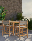 Pearl Teak Patio Counter Height Dining Set 7PC - LOOMLAN - HiTeak - Outdoor Dining Sets