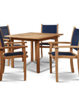 Pearl Teak Patio Square Dining Set 5PC - LOOMLAN - HiTeak - Outdoor Dining Sets