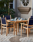Pearl Teak Patio Square Dining Set 5PC - LOOMLAN - HiTeak - Outdoor Dining Sets