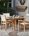 Pearl Teak Patio Square Dining Set 5PC - LOOMLAN - HiTeak - Outdoor Dining Sets