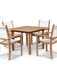 Pearl Teak Patio Square Dining Set 5PC - LOOMLAN - HiTeak - Outdoor Dining Sets