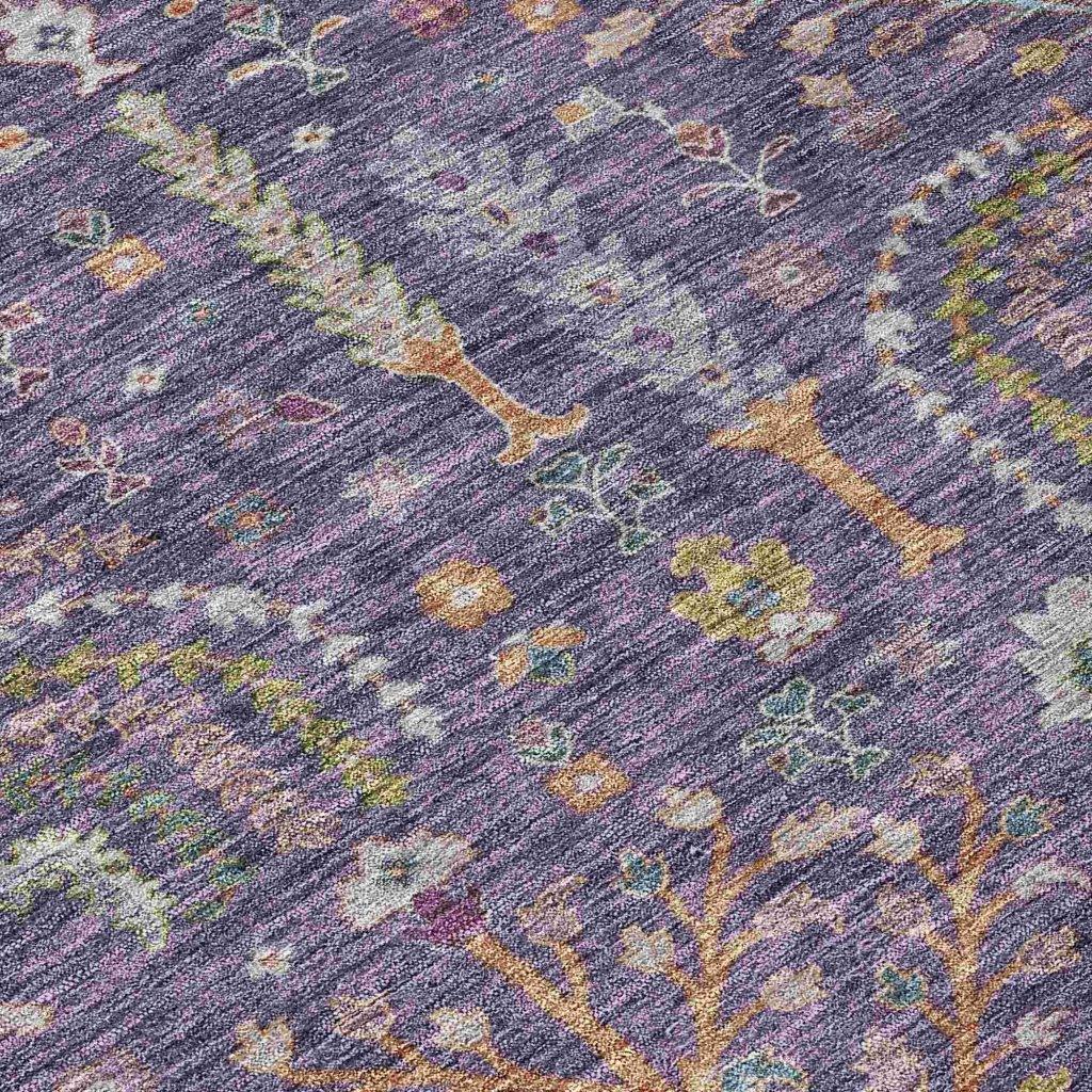 LOOMLAN Rugs Percy Purple Washable Indoor-Outdoor Rug