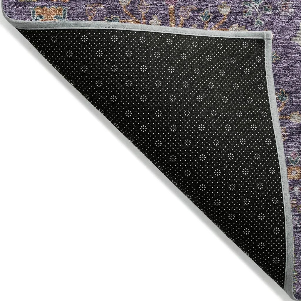 LOOMLAN Rugs Percy Purple Washable Indoor-Outdoor Rug