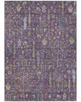LOOMLAN Rugs Percy Purple Washable Indoor-Outdoor Rug