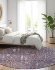 LOOMLAN Rugs Percy Purple Washable Indoor-Outdoor Rug