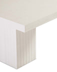 Tama Rectangle Dining Table - Single Pedestal - Ivory White Outdoor Dining Table