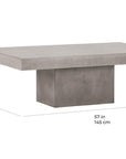 Terrace Concrete Coffee Table - Ivory White Outdoor Coffee Table