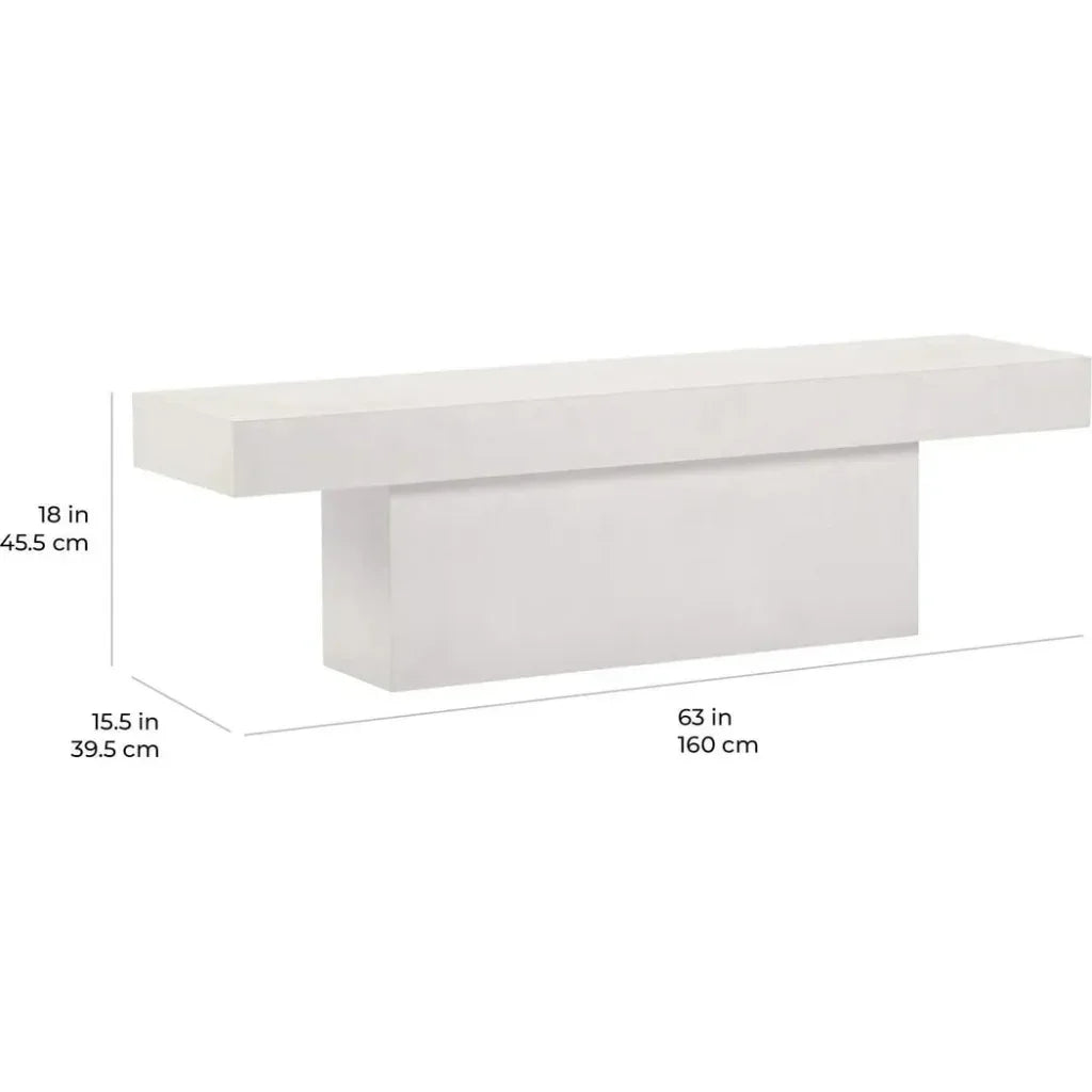 Seasonal Living Perpetual T-Bench – White Outdoor Bench