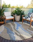 LOOMLAN Rugs Petala Brown Washable Indoor-Outdoor Rug