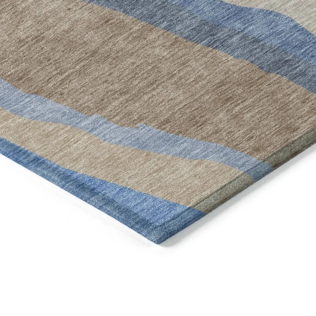 LOOMLAN Rugs Petala Brown Washable Indoor-Outdoor Rug