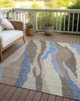 LOOMLAN Rugs Petala Brown Washable Indoor-Outdoor Rug