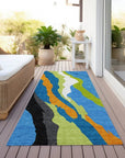 LOOMLAN Rugs Petala Denim Washable Indoor-Outdoor Rug