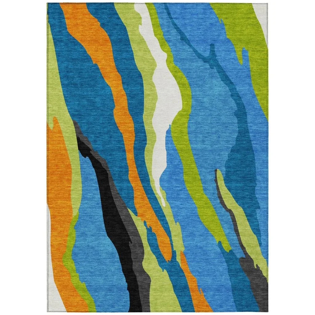LOOMLAN Rugs Petala Denim Washable Indoor-Outdoor Rug