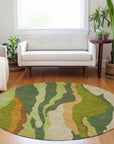 LOOMLAN Rugs Petala Green Washable Indoor-Outdoor Rug