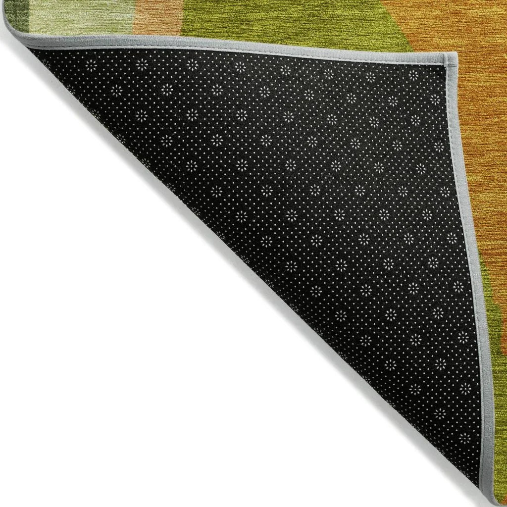 LOOMLAN Rugs Petala Green Washable Indoor-Outdoor Rug
