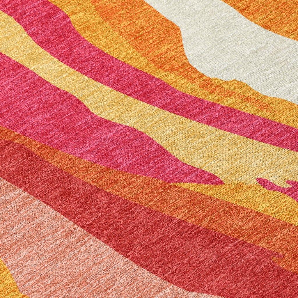 LOOMLAN Rugs Petala Pink Washable Indoor-Outdoor Rug