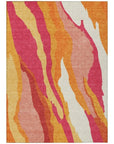 LOOMLAN Rugs Petala Pink Washable Indoor-Outdoor Rug