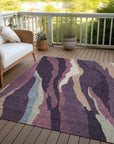 LOOMLAN Rugs Petala Plum Washable Indoor-Outdoor Rug