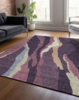 LOOMLAN Rugs Petala Plum Washable Indoor-Outdoor Rug