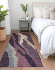 LOOMLAN Rugs Petala Plum Washable Indoor-Outdoor Rug