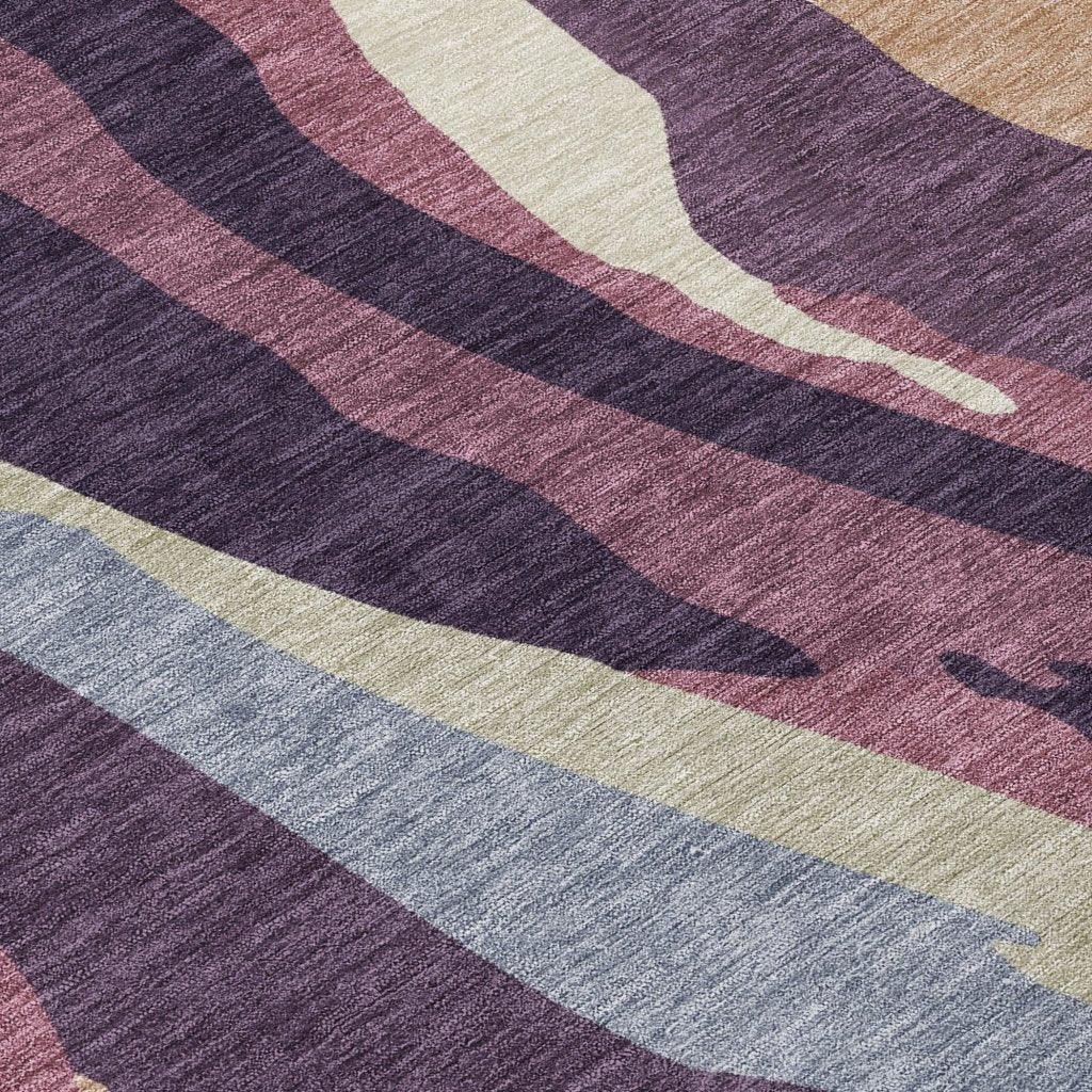 LOOMLAN Rugs Petala Plum Washable Indoor-Outdoor Rug