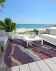 LOOMLAN Rugs Petala Plum Washable Indoor-Outdoor Rug