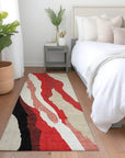 LOOMLAN Rugs Petala Red Washable Indoor-Outdoor Rug